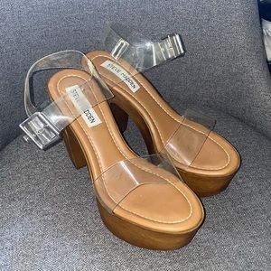 Steve Madden Block Heel with Clear Strap